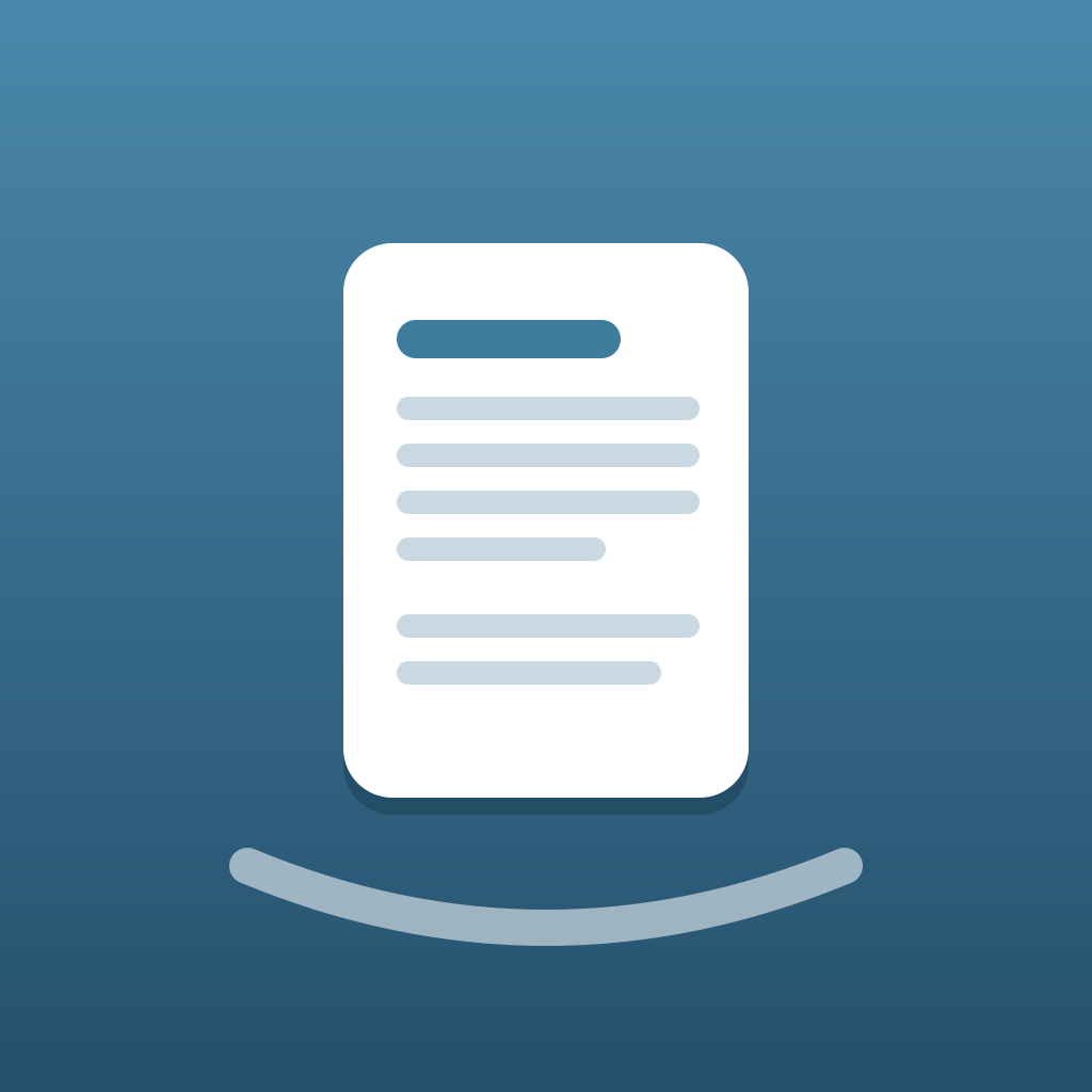 The Paperwrist app icon: a sheet of paper curved to sit on a wrist.